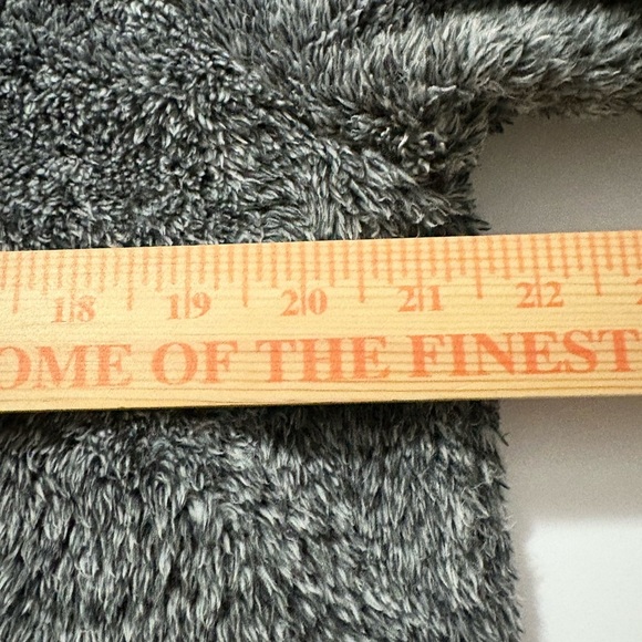 P.J. Salvage Cozy Gray 1/4 Zip Faux Fur  with Marled Texture Pullover Loungewear - Picture 6 of 12